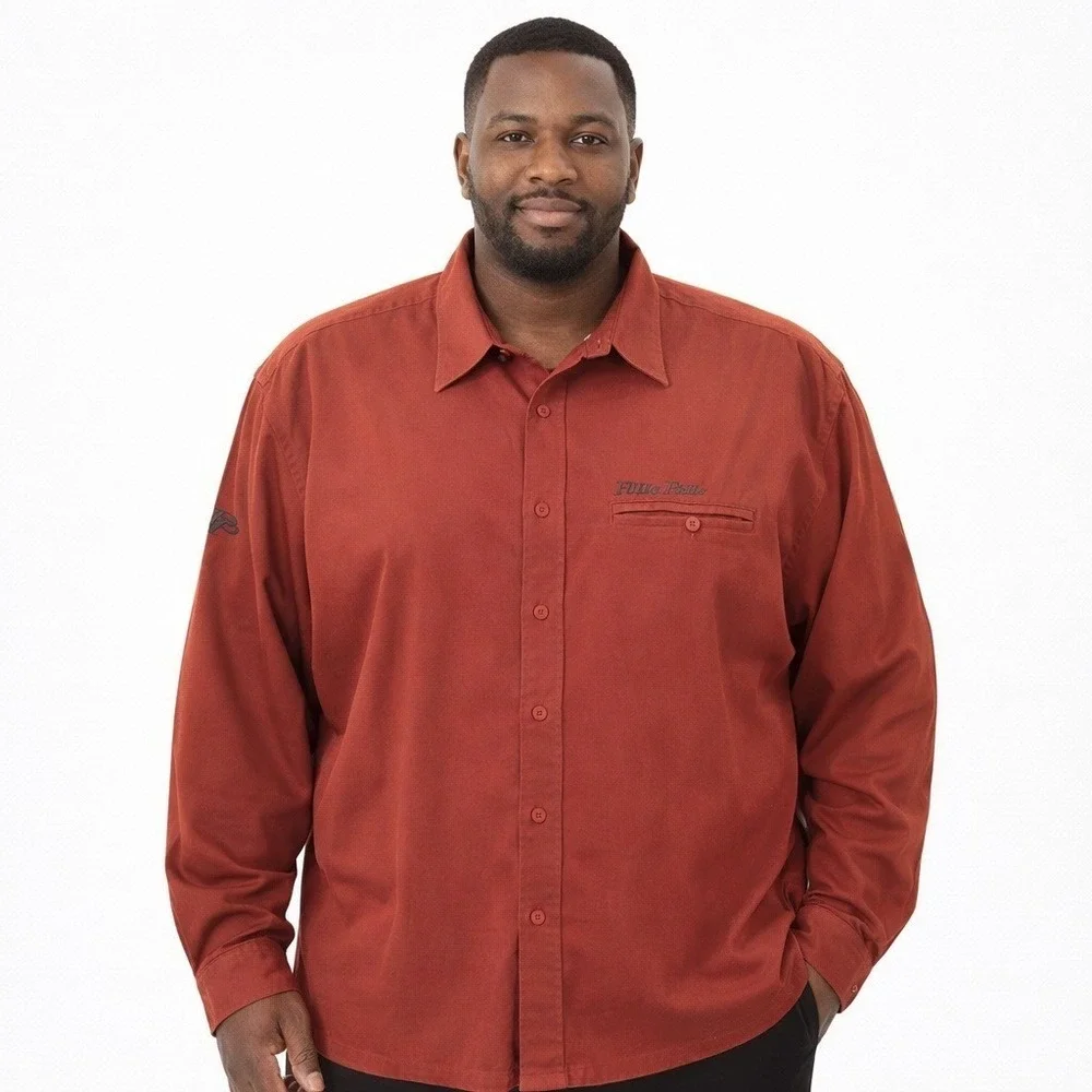 Pelle Pelle | Shirts | Pelle Pelle Marc Buchanan Mens Xxl Burnt Orange Long  Sleeve Button Down Shirt | Poshmark